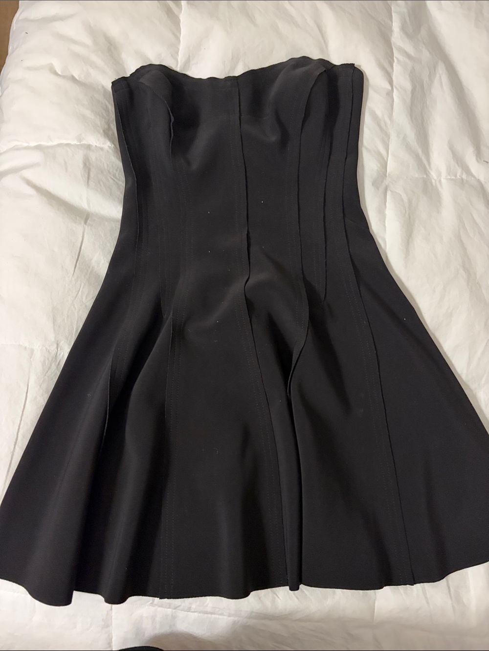 Norma Kamali Strapless Black Fit-and-Flare Dress